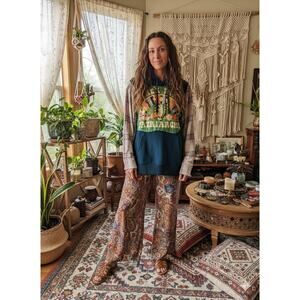 Handmade Upcycled 'Hex the Patriarchy' Hoodie Flannel Mashup